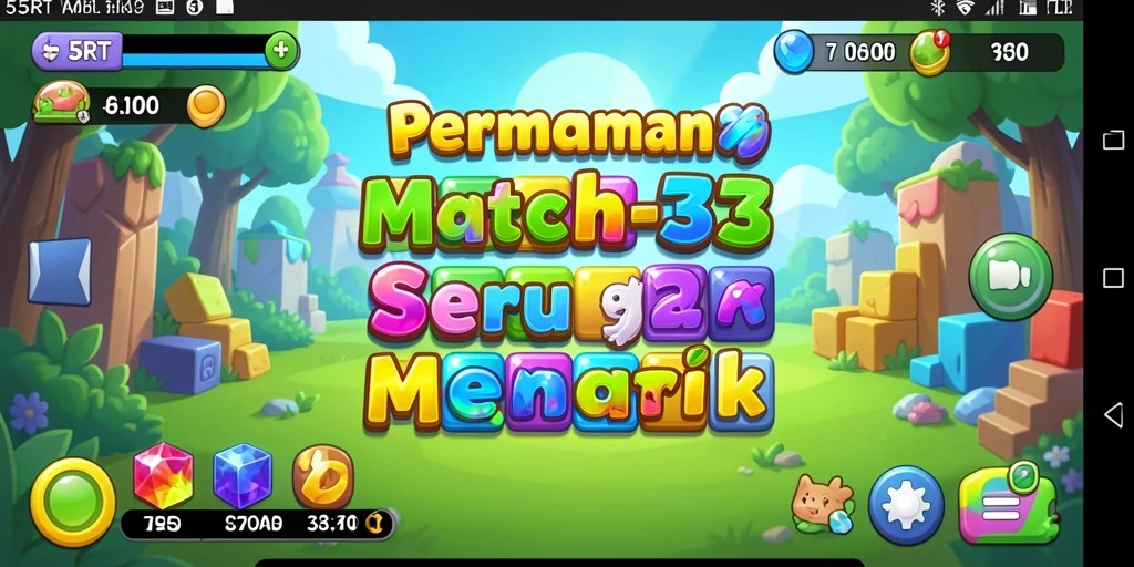 Screenshot gameplay 55RT menampilkan aksi Match-3 yang seru dan menantang.
