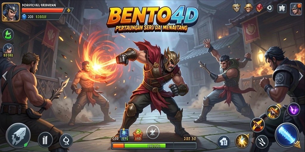 Tampilan gameplay seru di BENTO4D dengan pertarungan yang intens.