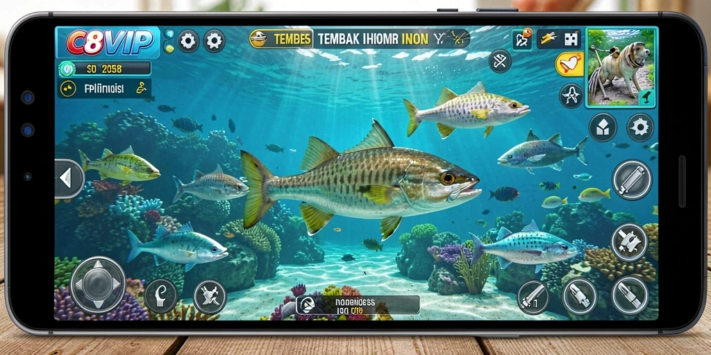 Gameplay seru C8VIP menembak ikan yang menarik.