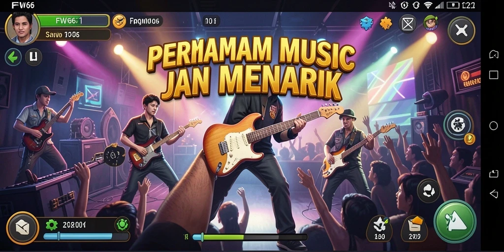 Tampilan gameplay FW66 yang seru dan menarik dengan berbagai lagu.