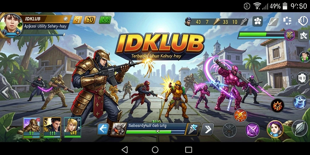 Screenshot tampilan utama IDKLUB yang menunjukkan fitur-fitur unggulan.