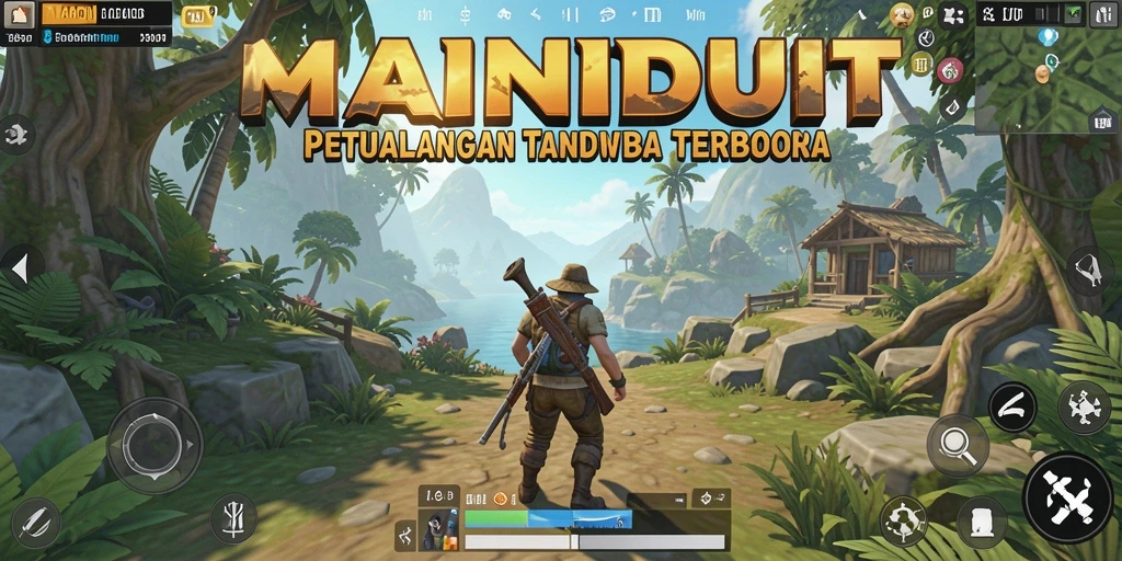 Tangkapan layar gameplay MAINDUIT dalam dunia yang luas dan interaktif.