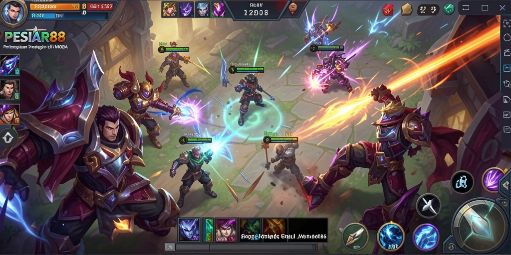 Tampilan aksi seru dalam gameplay MOBA PESIAR88