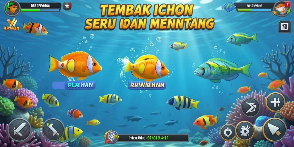 Screenshot RPWIN menampilkan aksi seru dalam menembak ikan.