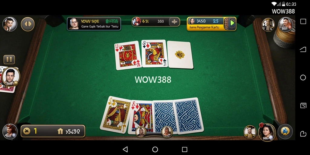 Tampilan gameplay seru dalam permainan Gaple WOW388.